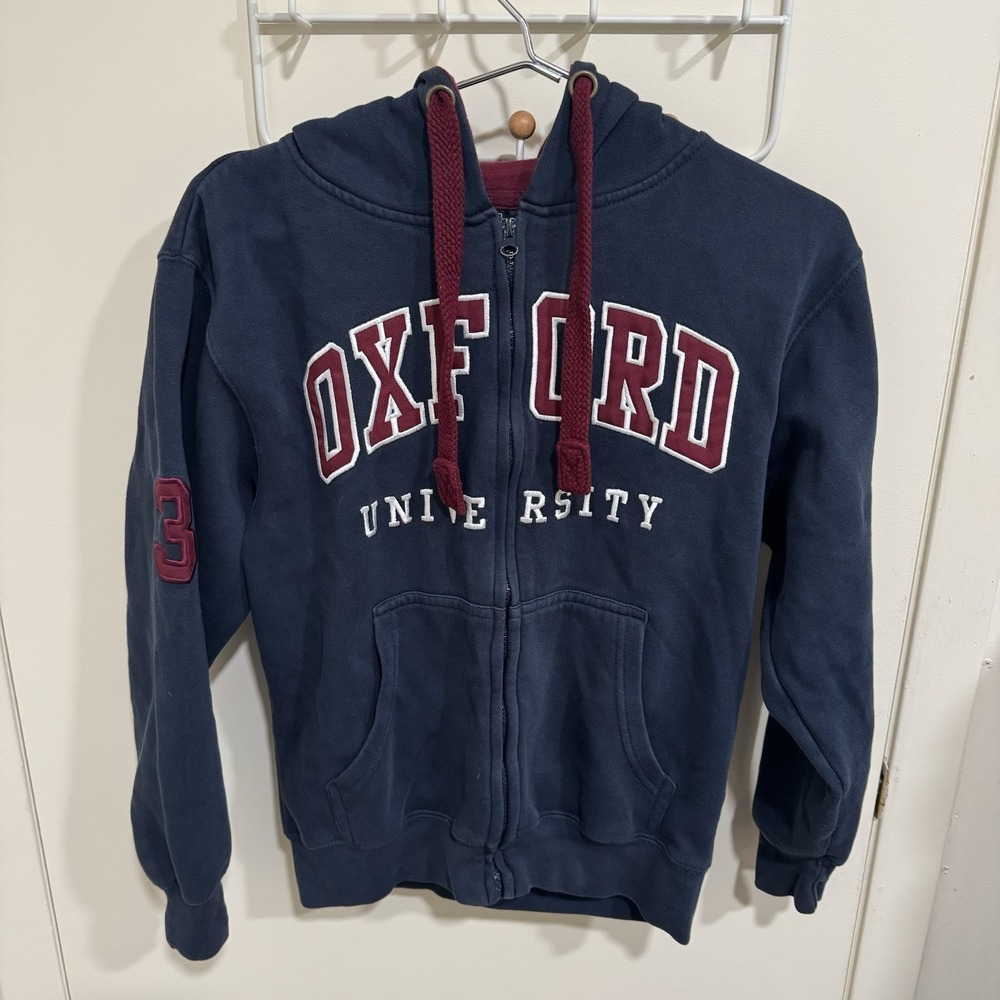 Official Oxford University Hoodie College Blue Sweatshirt Embroidered Men's XS